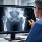 Hip Replacement Surgeon in Vajarahalli examining a patient's hip joint mobility