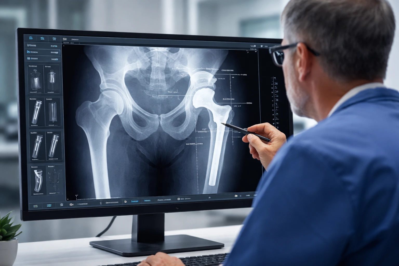 Hip Replacement Surgeon in Vajarahalli examining a patient's hip joint mobility