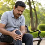 Knee replacement surgeon in Raghuvanahalli examining a patient's knee joint